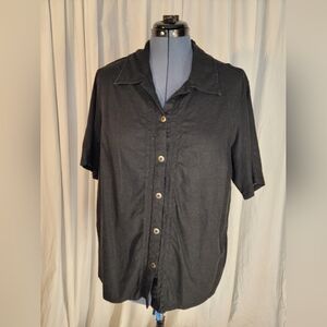 White Stag Woman Linen-blend Stretch Button-Down Shirt